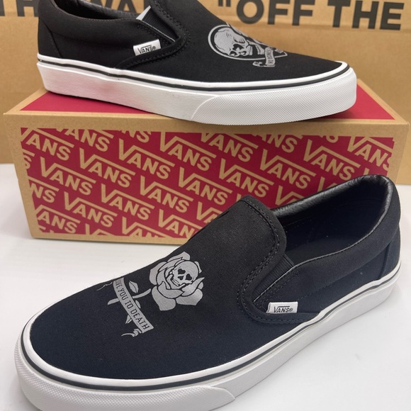 Vans Women's Classic Slip-On Love You To Death Black/ White Sneakers
VN0A5JMH6BT - Picture 14 of 16